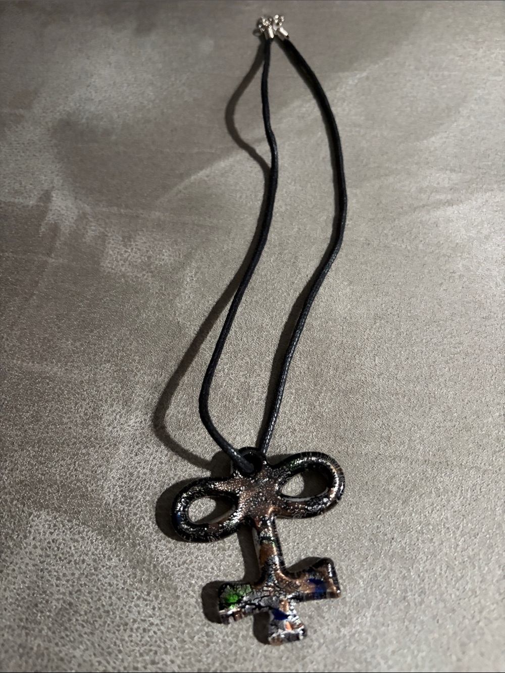 handcrafted glass Pendant Necklace Multicolor Accent Art Deco